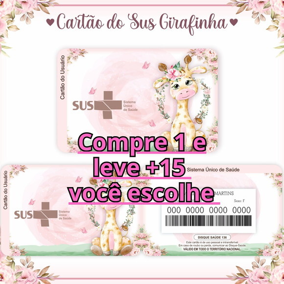 Arquivo Digital Cartão Sus Girafinha #978