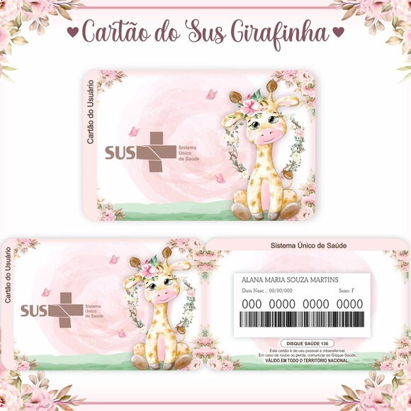 Arquivo Digital Cartão Sus Girafinha #978