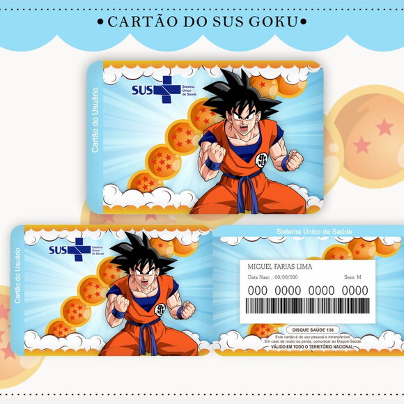 Arquivo Digital Cartão Sus Goku #1755