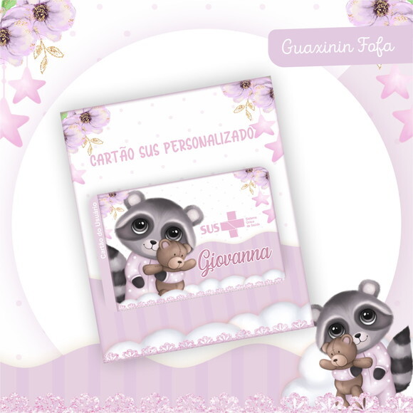 Arquivo Digital Cartão Sus Guaxinim Fofa #2381