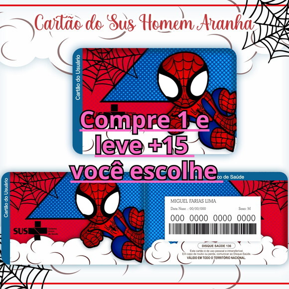 Arquivo Digital Cartão Sus Homem Aranha #975