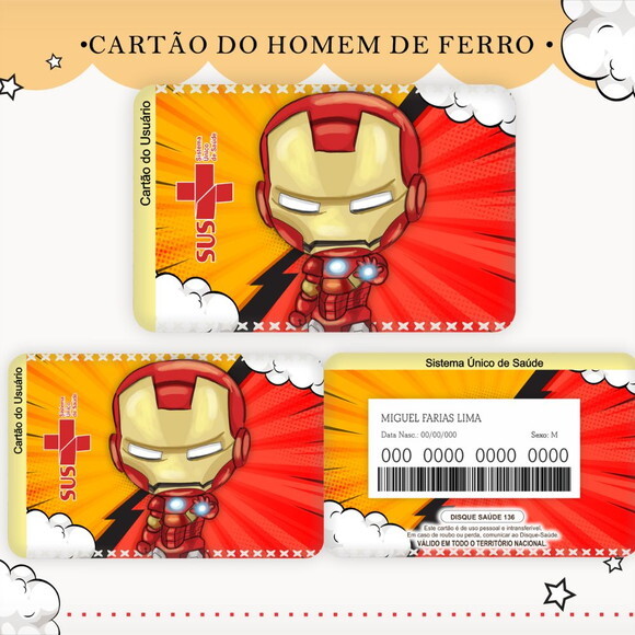 Arquivo Digital Cartão Sus Homem de Ferro #1752