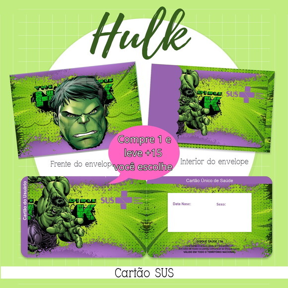 Arquivo Digital Cartão Sus Hulk #2140