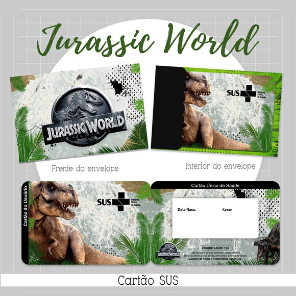 Arquivo Digital Cartão Sus Jurassic World #2143