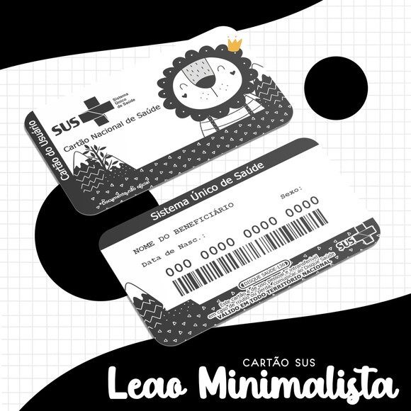 Arquivo Digital Cartão Sus Leão Minimalista #1680