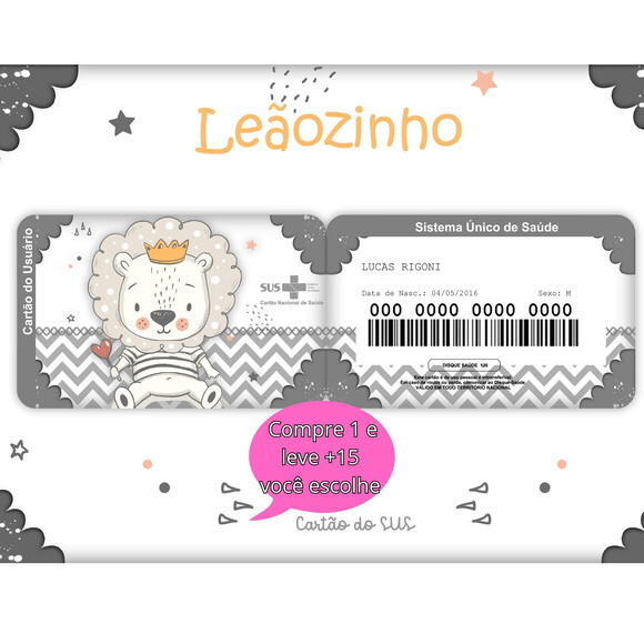 Arquivo Digital Cartão Sus Leãozinho #5335