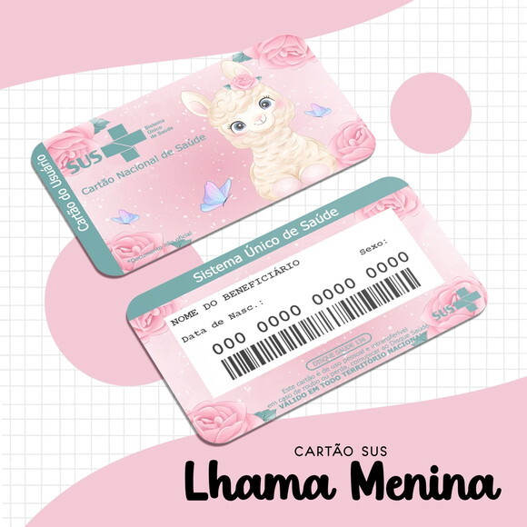 Arquivo Digital Cartão Sus Lhama Menina #1681