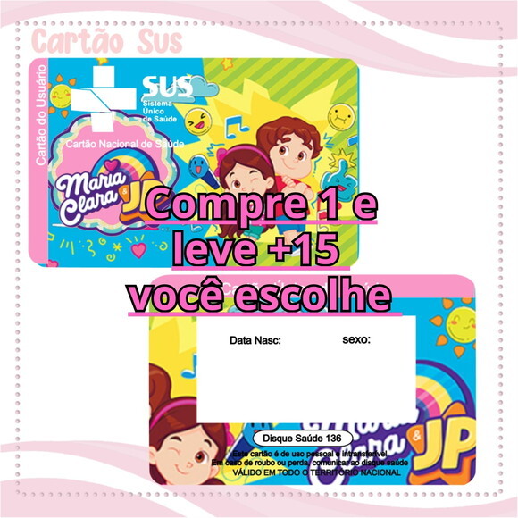 Arquivo Digital Cartão Sus Maria Clara e Jp #2028