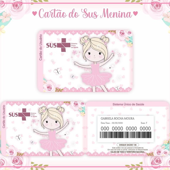 Arquivo Digital Cartão Sus Menina Bailarina #969