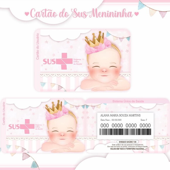 Arquivo Digital Cartão Sus Menininha #951