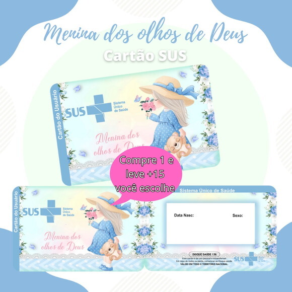 Arquivo Digital Cartão Sus Menina Olhos de Deus #1883