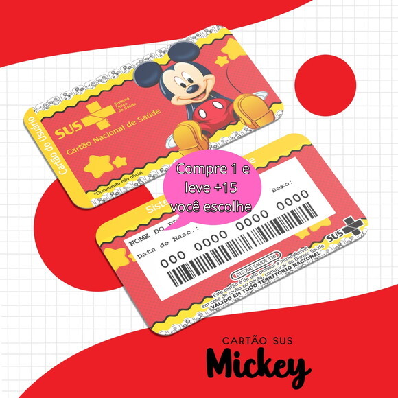 Arquivo Digital Cartão Sus Mickey #1683