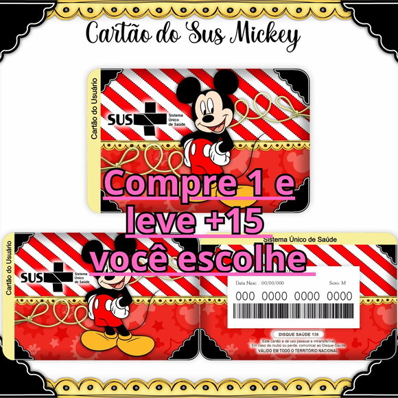 Arquivo Digital Cartão Sus Mickey #967