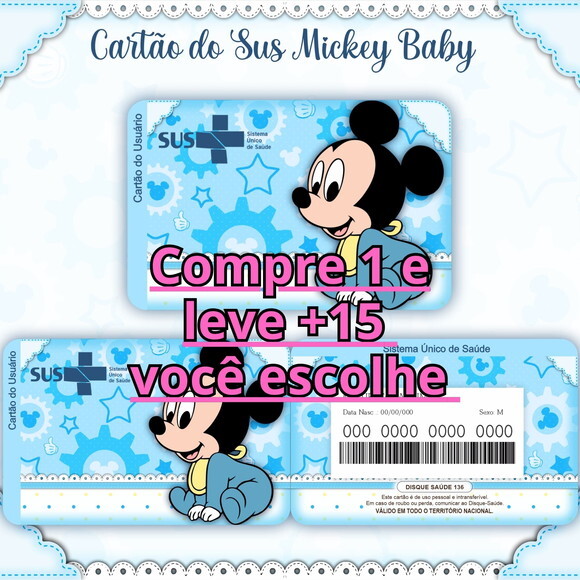Arquivo Digital Cartão Sus Mickey Baby #331