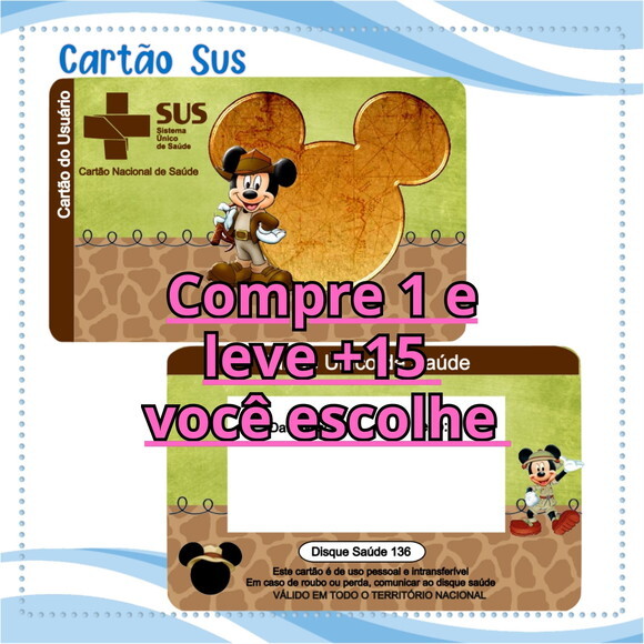 Arquivo Digital Cartão Sus Mickey Safari #2033
