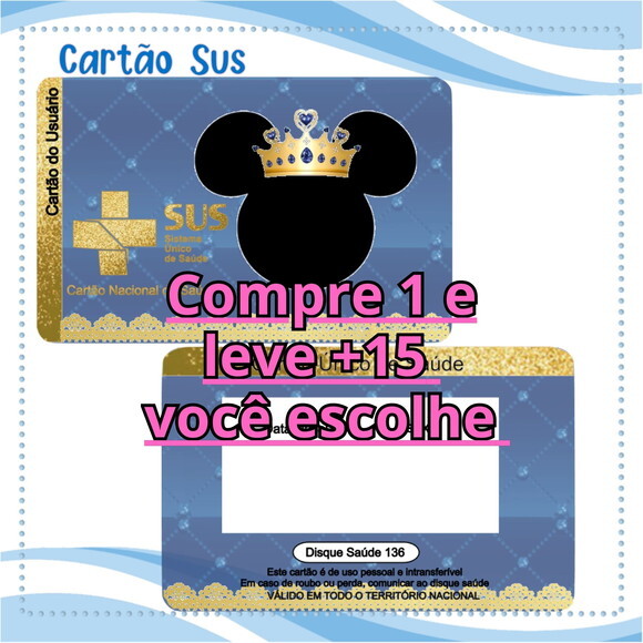 Arquivo Digital Cartão Sus Mickey Rei #2031