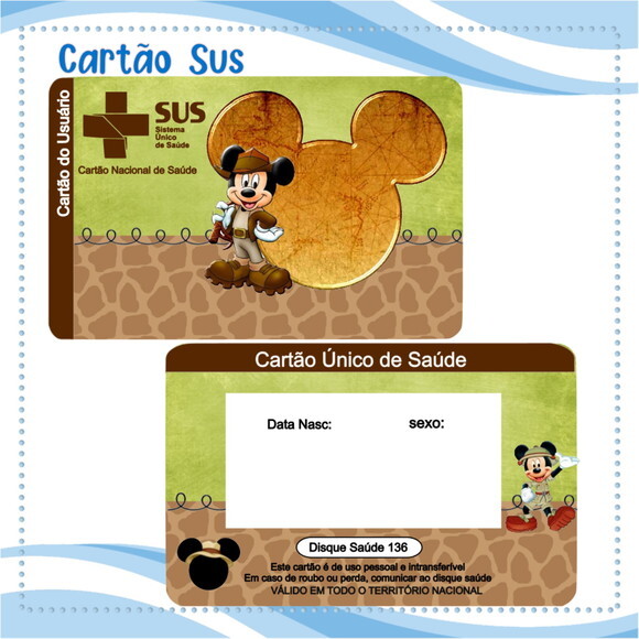 Arquivo Digital Cartão Sus Mickey Safari #2033
