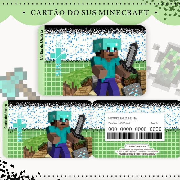 Arquivo Digital Cartão Sus Minecraft #1751