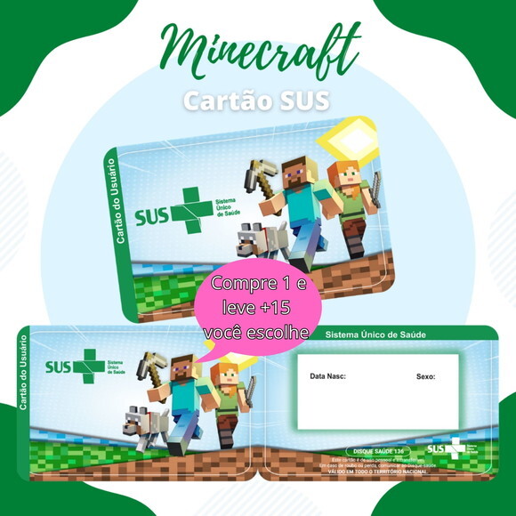 Arquivo Digital Cartão Sus Minecraft #1884