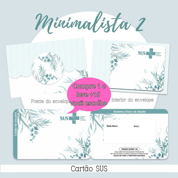 Arquivo Digital Cartão Sus Minimalista #2152