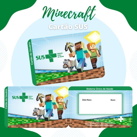 Arquivo Digital Cartão Sus Minecraft #1884