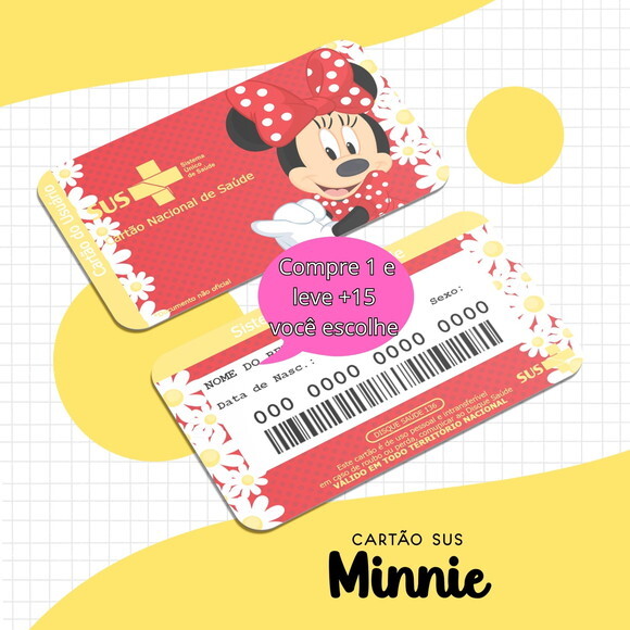 Arquivo Digital Cartão Sus Minnie #1686