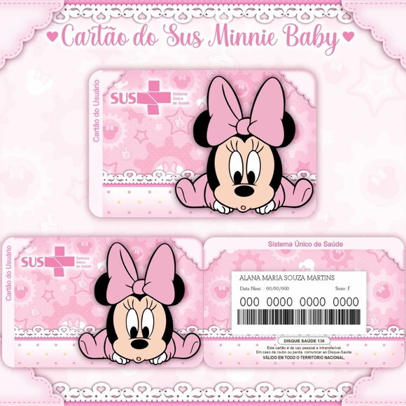 Arquivo Digital Cartão Sus Minnie Baby #966