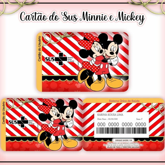 Arquivo Digital Cartão Sus Minnie e Mickey #965