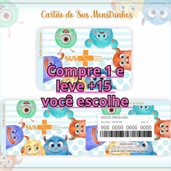 Arquivo Digital Cartão Sus Monstrinhos #956