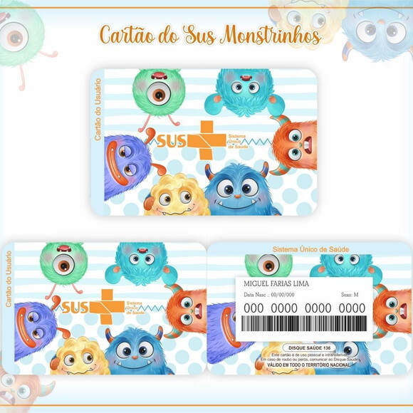 Arquivo Digital Cartão Sus Monstrinhos #956