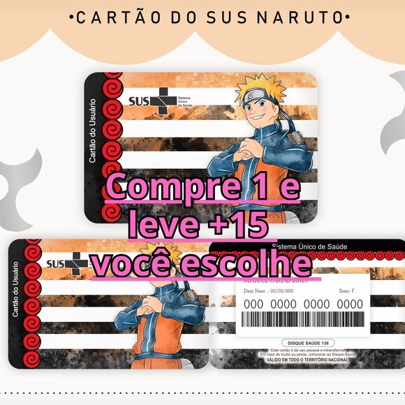 Arquivo Digital Cartão Sus Naruto #1000