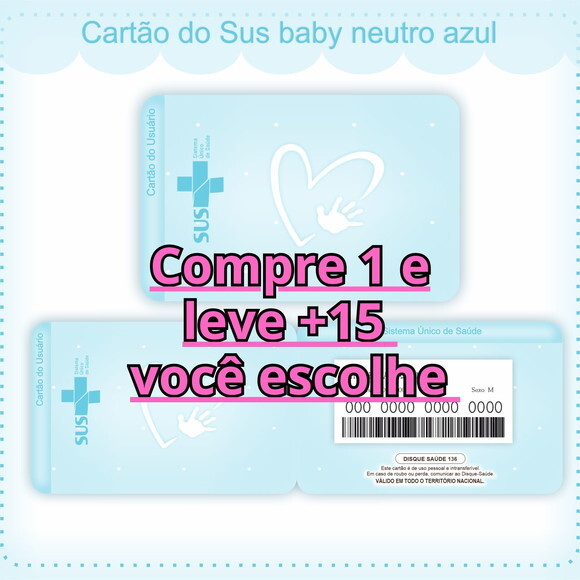 Arquivo Digital Cartão Sus Neutro Azul #1617