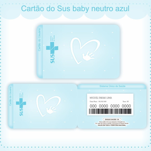 Arquivo Digital Cartão Sus Neutro Azul #1617