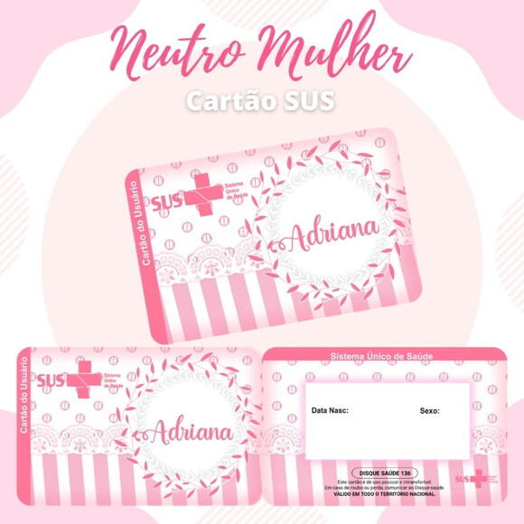 Arquivo Digital Cartão Sus Neutro Mulher #583