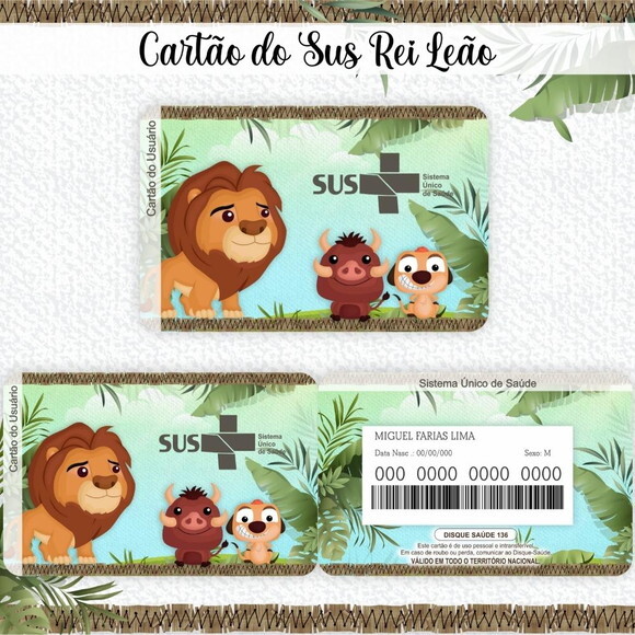 Arquivo Digital Cartão Sus o Rei Leão #952