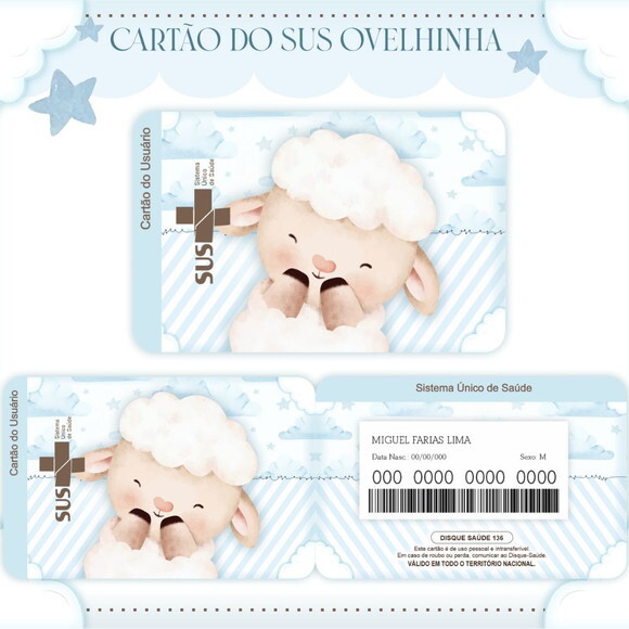 Arquivo Digital Cartão Sus Ovelhinha #997