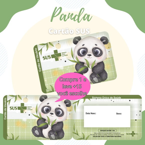 Arquivo Digital Cartão Sus Panda #1878