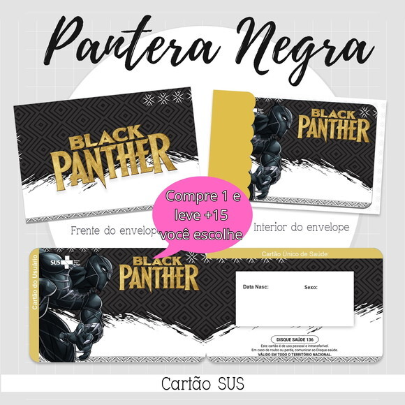 Arquivo Digital Cartão Sus Pantera Negra #2161