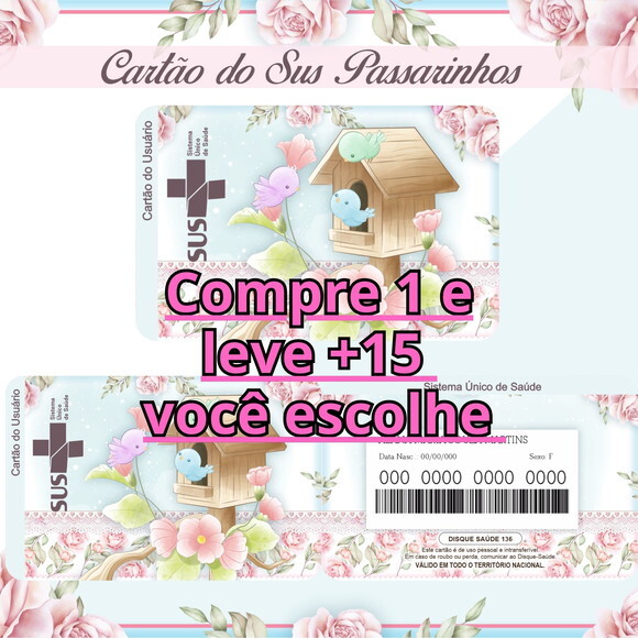 Arquivo Digital Cartão Sus Passarinhos #998