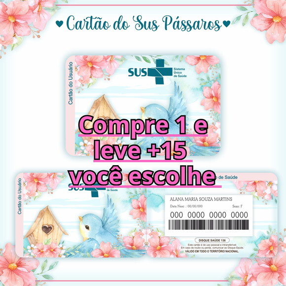 Arquivo Digital Cartão Sus Pássaros #948