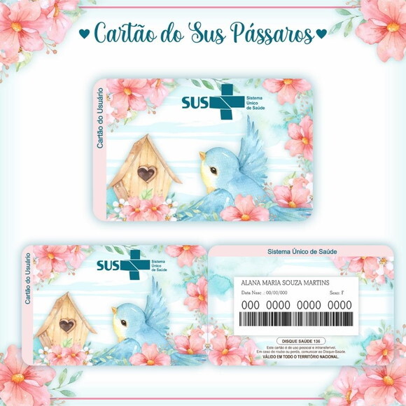 Arquivo Digital Cartão Sus Pássaros #948