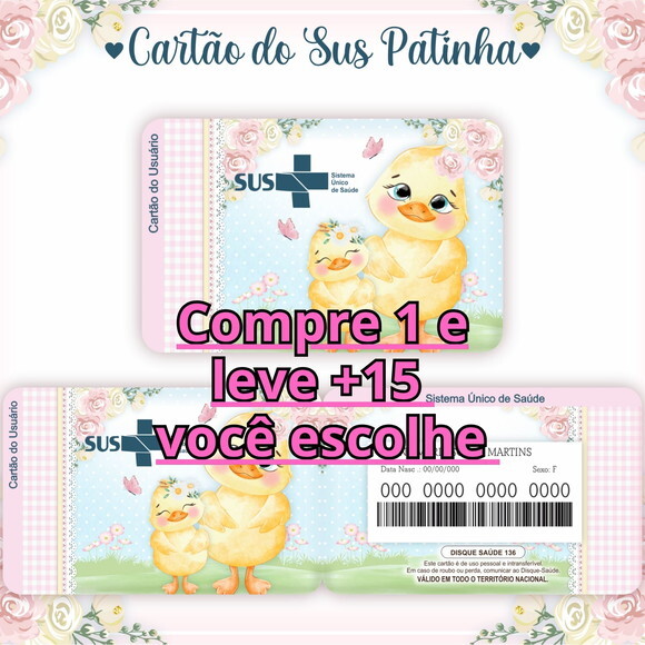 Arquivo Digital Cartão Sus Patinha #945