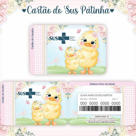 Arquivo Digital Cartão Sus Patinha #945