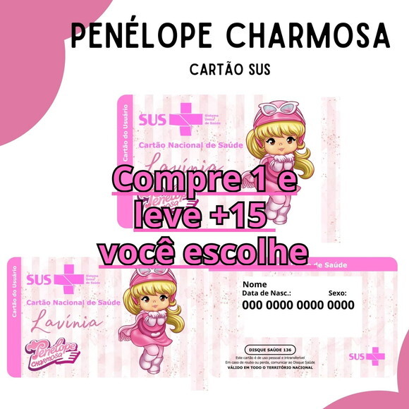 Arquivo Digital Cartão Sus Penélope Charmosa #3064