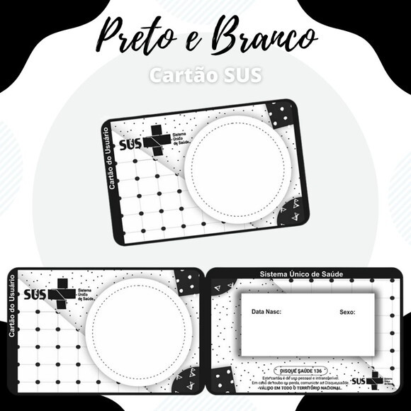 Arquivo Digital Cartão Sus Preto e Branco #1872