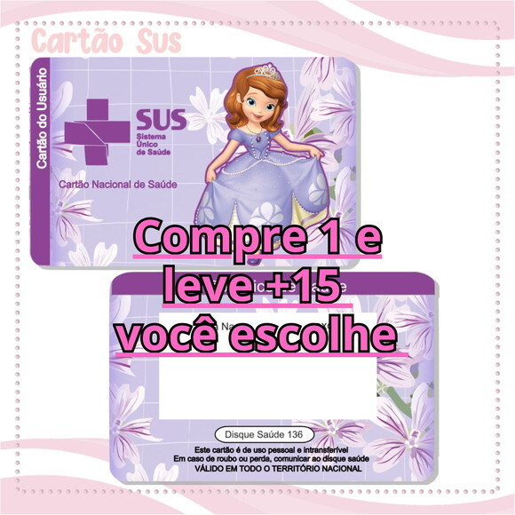 Arquivo Digital Cartão Sus Princesa Sofia #2104