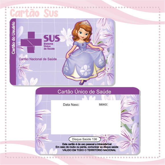 Arquivo Digital Cartão Sus Princesa Sofia #2104