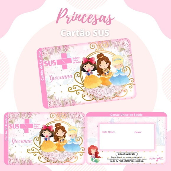 Arquivo Digital Cartão Sus Princesas #578
