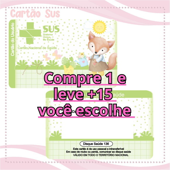 Arquivo Digital Cartão Sus Raposinha #2105