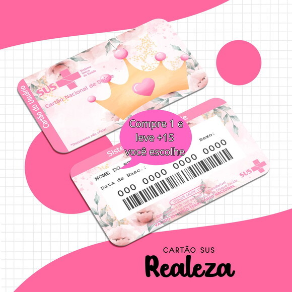 Arquivo Digital Cartão Sus Realeza Menina #1691